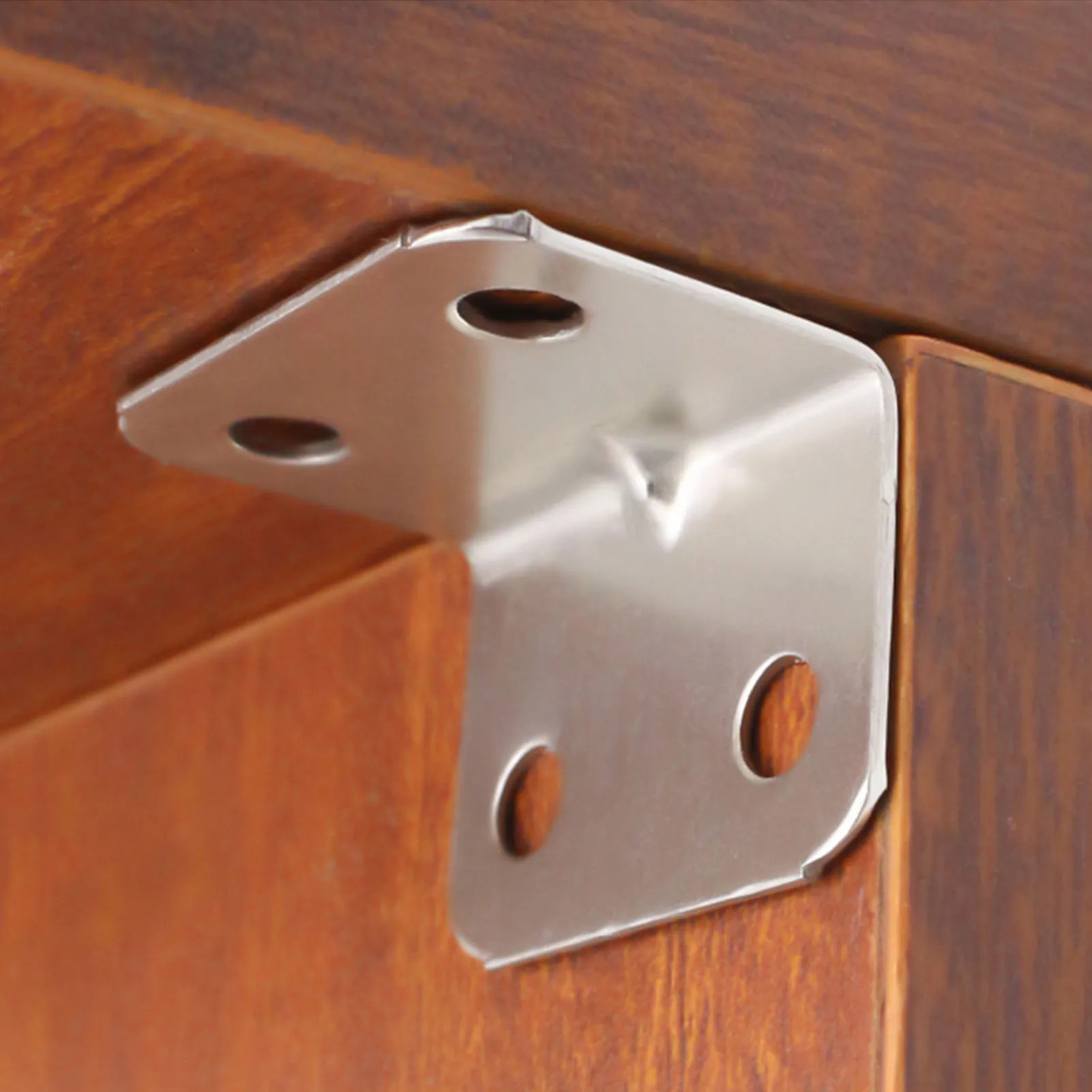 

10pcs Stainless Steel Corner Bracket 90 Degree Right Angle Fixed Bracket for Wood Furniture Bedframe Cabinet Accessories