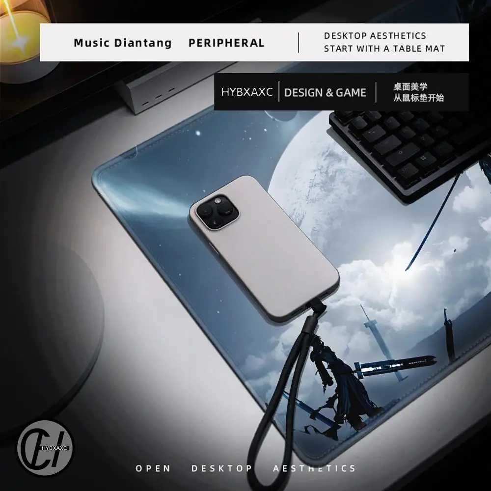 マウスパッド かわいい HD デスクパッド 拡張ゲーミングファンタジーファイナルキーボードマット 大型 90x40cm xvi XXL ゲーマーマウスパッド