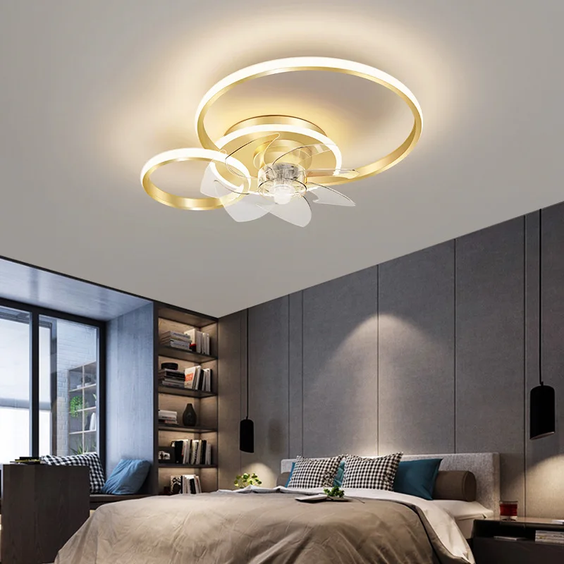 Ceiling Fan Lamp 2024 New Living Room Modern Bedroom Light Luxury Invisible Ceiling Fan Dining Room Lamp with Fan Integrated