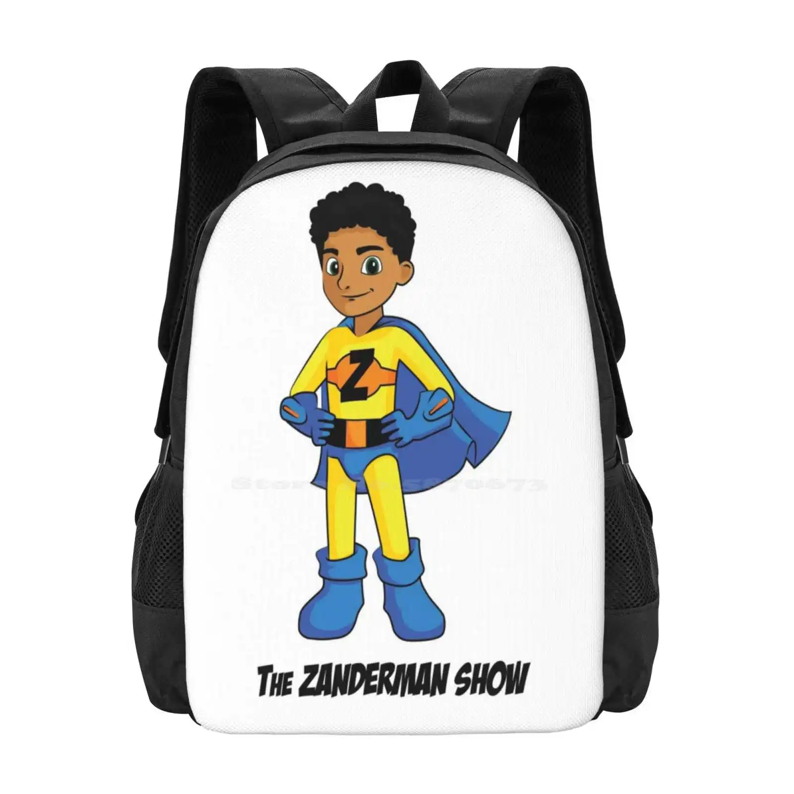 Mochila de diseño con estampado 3D The Zanderman Show Official Merchandise, bolsa para estudiantes, superhéroe para niños, Youtube