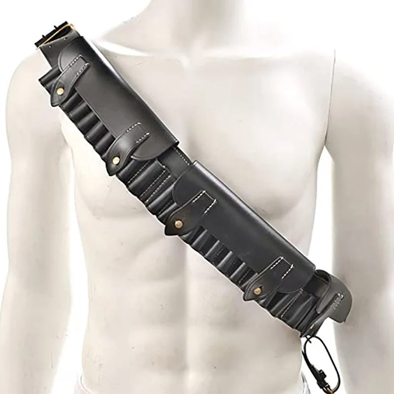 Sand People Tusken Shoulder Belt Cavalry Raider Cosplay Costume PU Leather Cartridge Pouch Bag Ammo Sash Bandolier LARP Props