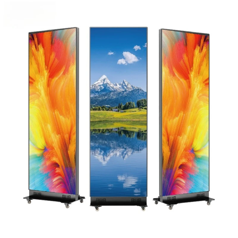 Folding poster screen indoor led display P2.5 movable exhibition advertising screen