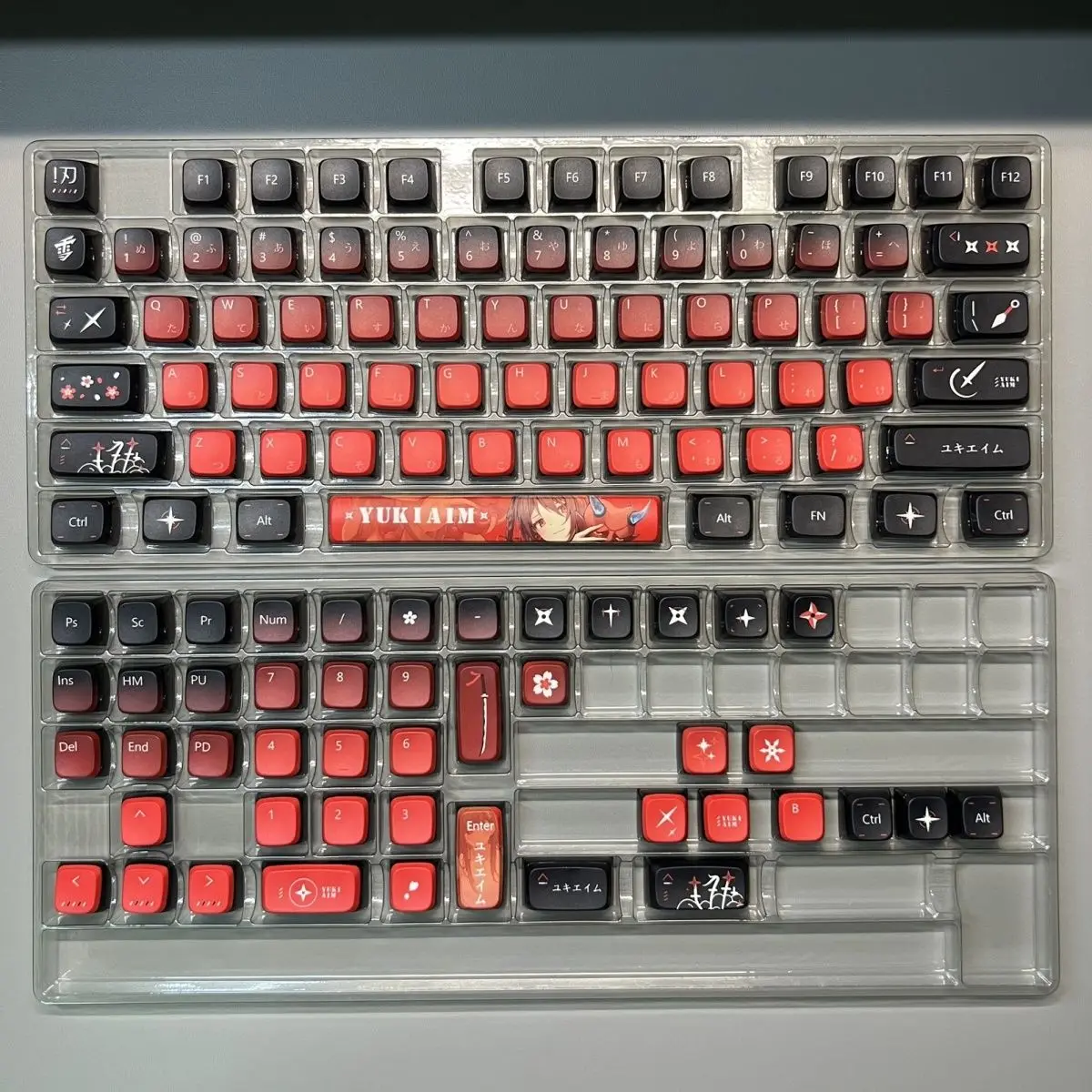 Juego de teclas Yukaim de 122 teclas, réplica de Snow Sakura PBT Dye-Sub, tapas de teclado de Anime, teclas de perfil MDA para regalo de teclado mecánico