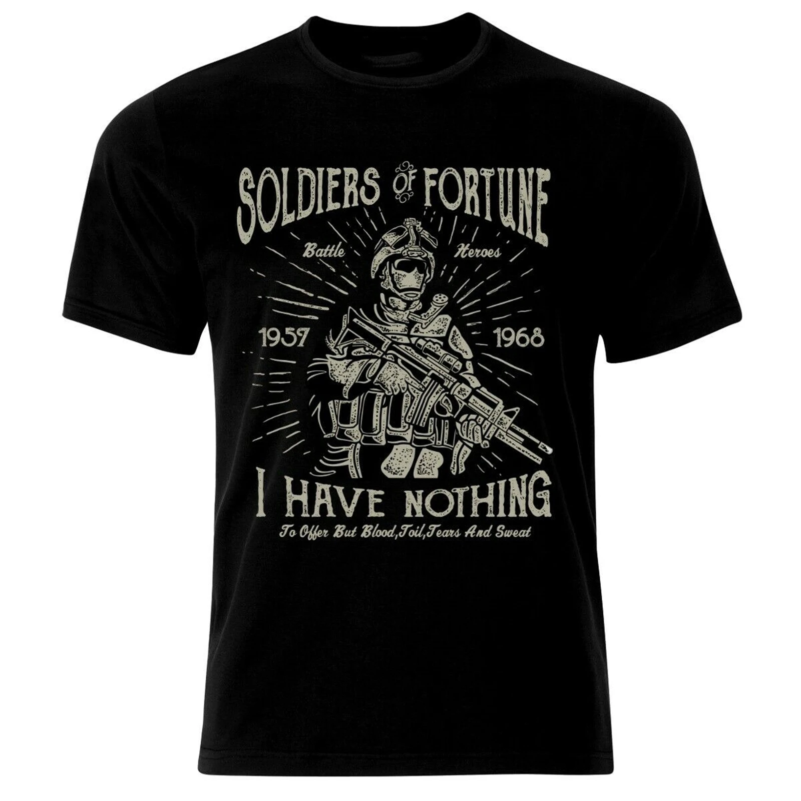 

Soldiers Of Fortune Army Military T-Shirt Men's 100% Cotton Casual T-shirts Loose Top New