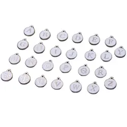 50pcs12*15mm 26 Pcs White Letter charms pendants for necklace Enamel alphabets accessories jewelry letter charms Accessories