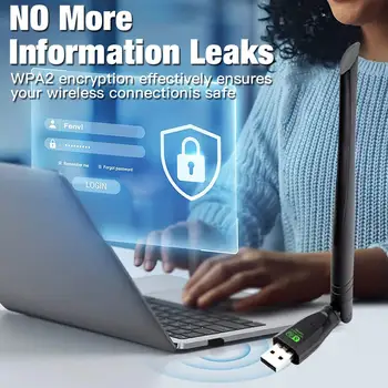 FENVI WIFI 6 USB adaptér AX286 síťová karta Dongle 2,4 GHz 802.11AX anténa pro příjem signálu pro notebook Windows 10 11 ovladač zdarma 10 nejlepší prodej USB WiFi anténa - №3