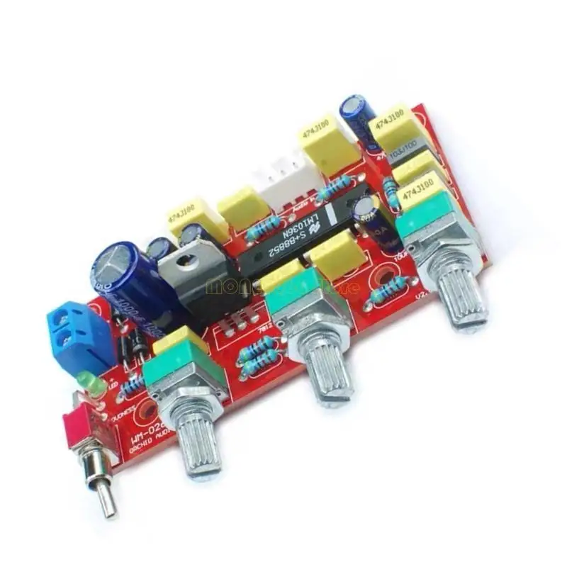 لوحة مضخم الصوت F62C HiFi مع لوحة نغمة Preamp LM1036 مع مقياس الجهد القابل للتمديد لمكبر صوت المسرح المنزلي في متجر DIY #3