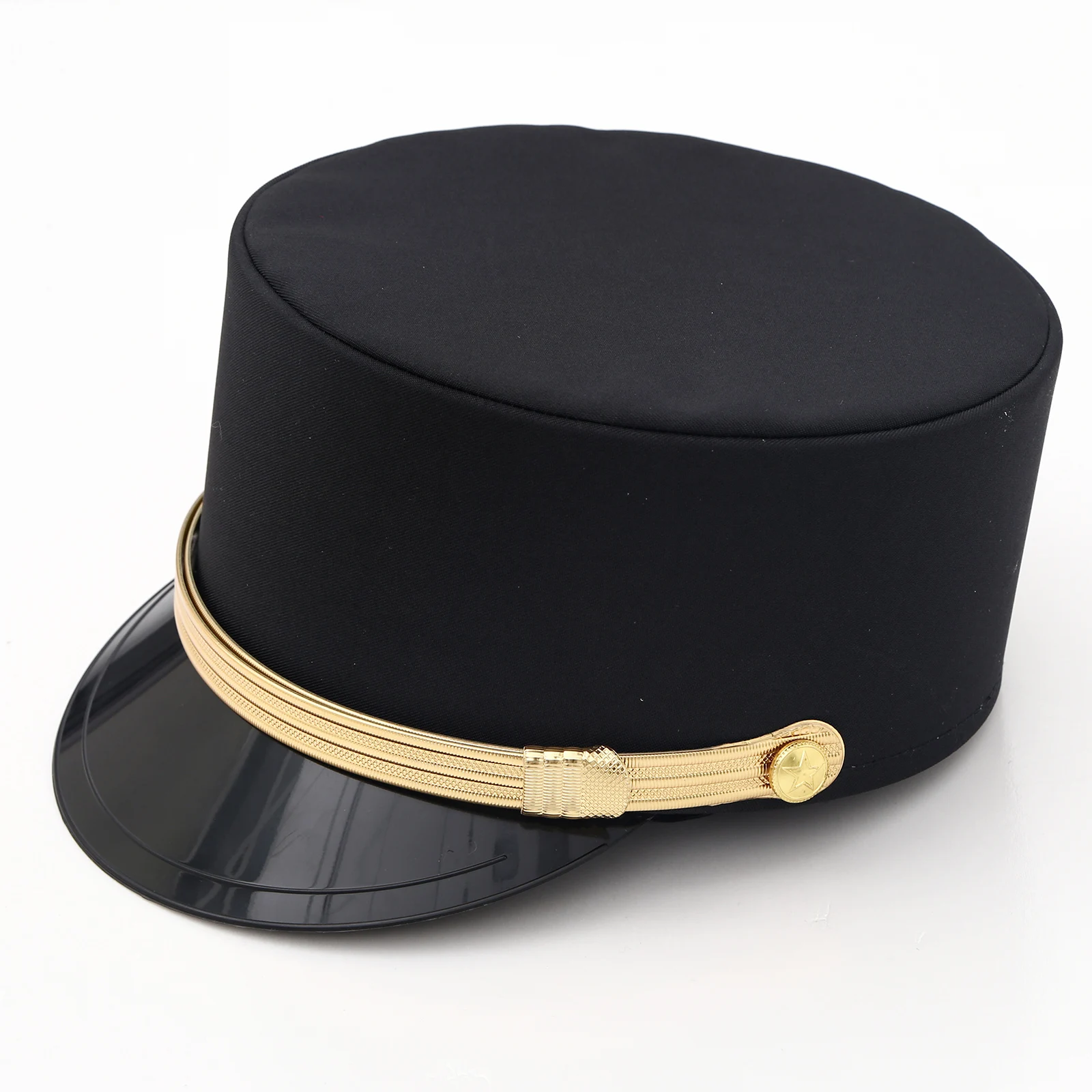 Luxury Hat Women Men Military Caps Anime Cosplay Top Hat Flat Female Autumn Hotel Waiter Hat Captain Caps for Stage Performance