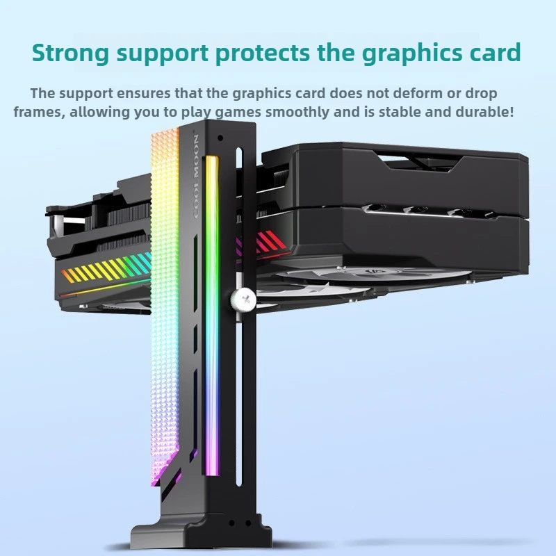 

COOLMOON GH2 Vertical GPU Holder Bracket with ARGB Rainbow Lighting Adjustable Graphics Card Stand for PC DIY Case Support