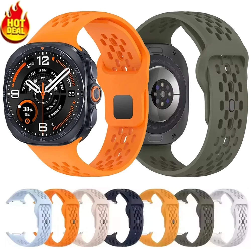 Silicone Strap for Samsung Galaxy Watch Ultra 2-1 47mm Breathable Replacement Bracelet for Samsung Watch Ultra 2025 47mm Correa