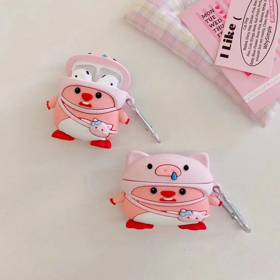 Étui en silicone lapin 3D dessin animé mignon pour Apple AirPods Pro 2, housse pour écouteurs, Airpods 1, 2/3, casque de charge, coque de boîte
