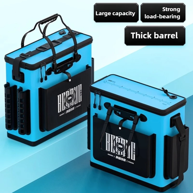 

Heavy-Duty EVA Live Fish Bucket,Foldable Tackle Case,High-Pressure Sealed Design for Wild Fishing and Outdoor Storage