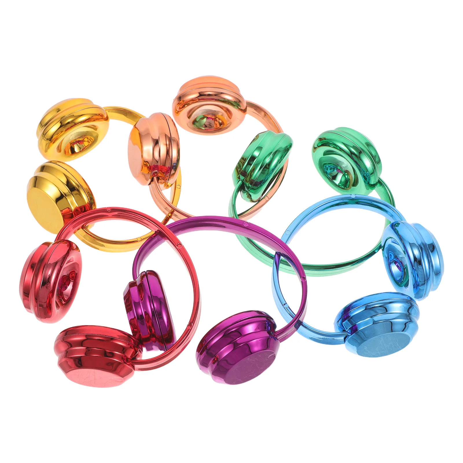 

6pcs Miniature Dollhouse Headphones For 17Cm Stylish Fake Headset Dress-Up Props Vibrant Electroplated Accessories - Mini