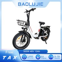 BAOLUJIE DZ2030 Electric Bike, 20*4.0“ Fat Tire 500W Motor 48V 13Ah Removable Battery 40km/h Max Speed 35-45km Range Disc Brake