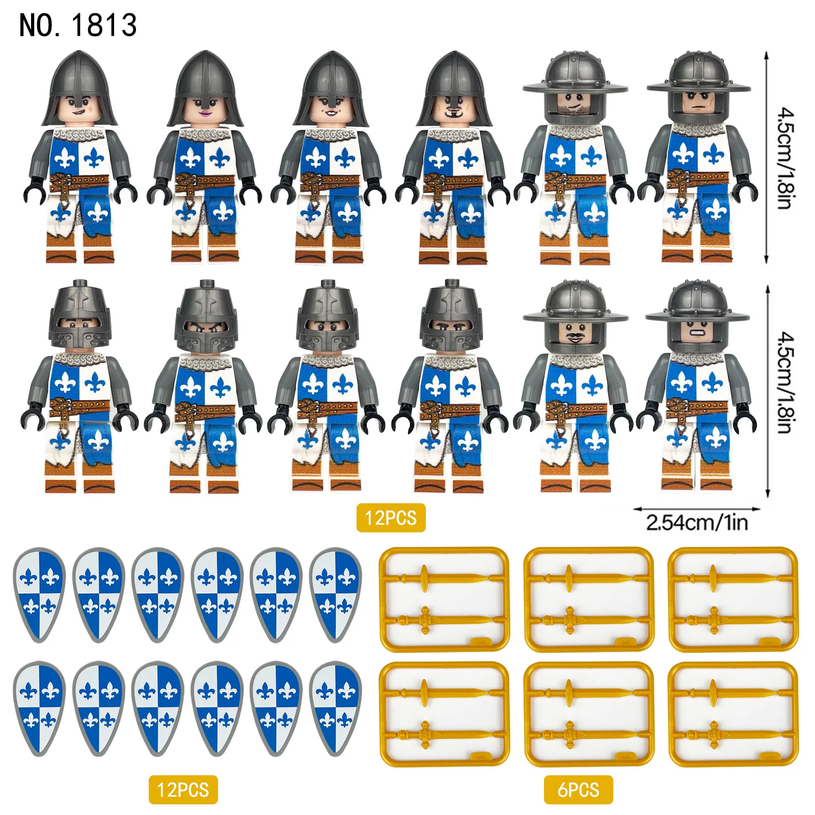 280 verschiedene mittelalterliche Ritter, römische Legion, Mini-Figuren-Bausteine, Lernspielzeug für Kinder, kleine Geschenke – Detail 39