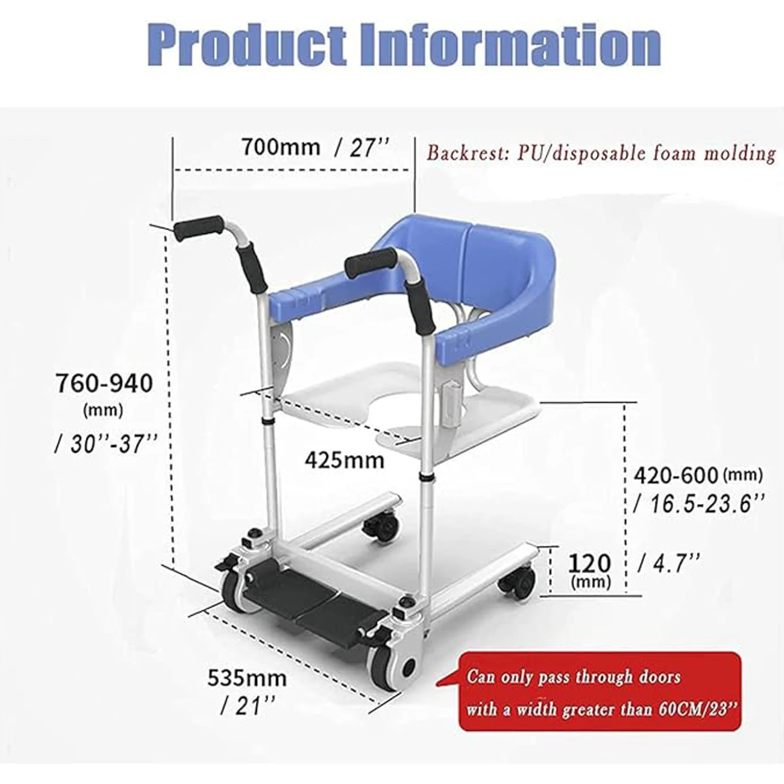 Patient Lifts Bathroom Wheelchairs Patient Transfer Chair Multifunctional Patient Shower Wheelchair Maternity Care Seated Lift f