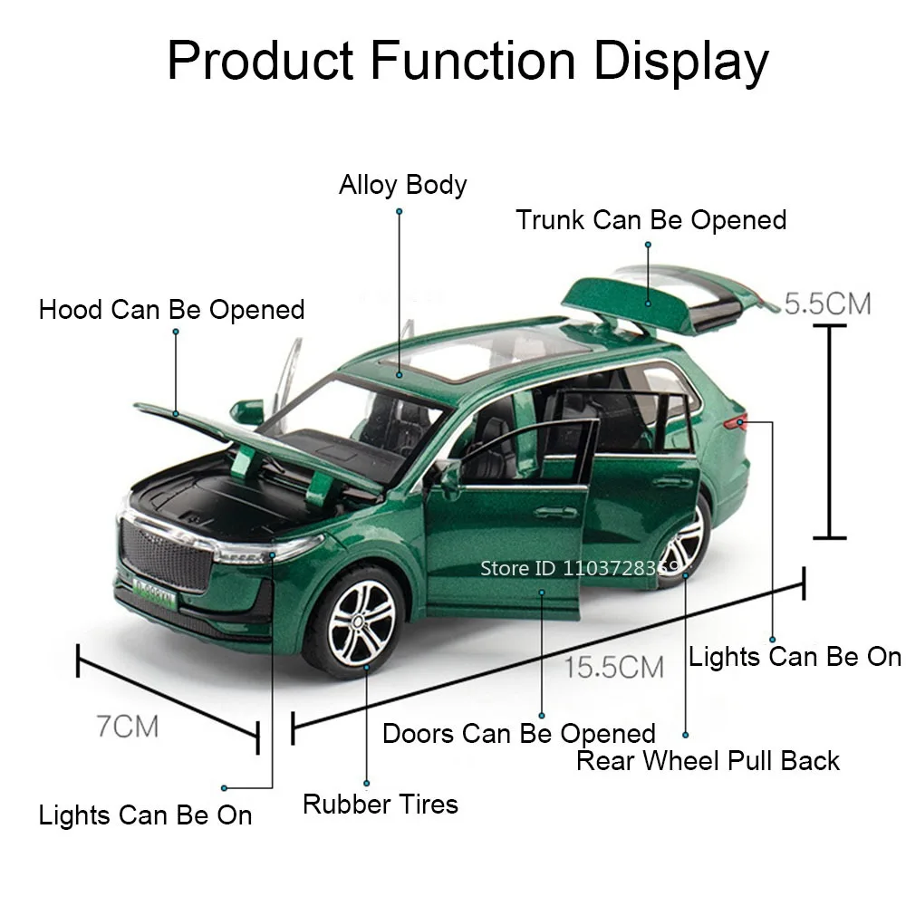1:32 Toonaangevende Ideaal EEN Speelgoedautomodel Legering Diecast Pull Back Voertuigmodellen Geluid Licht Speelgoed voor Jongens Verjaardagscadeautjes Collectie