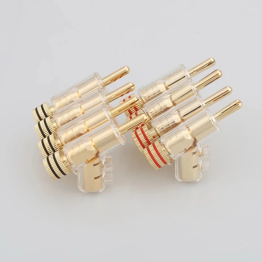 Hifi audio 24k Gold plated Banana Plug Double Screw Lock Speaker Cable Connector DIY