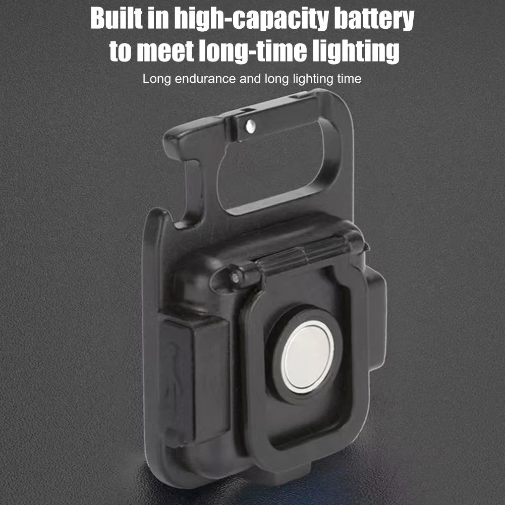 

1/2pcs Portable LED Powerful Flashlight with Hook Work Light Multifunction Lamp Keychain Mini Pocket Flashlight