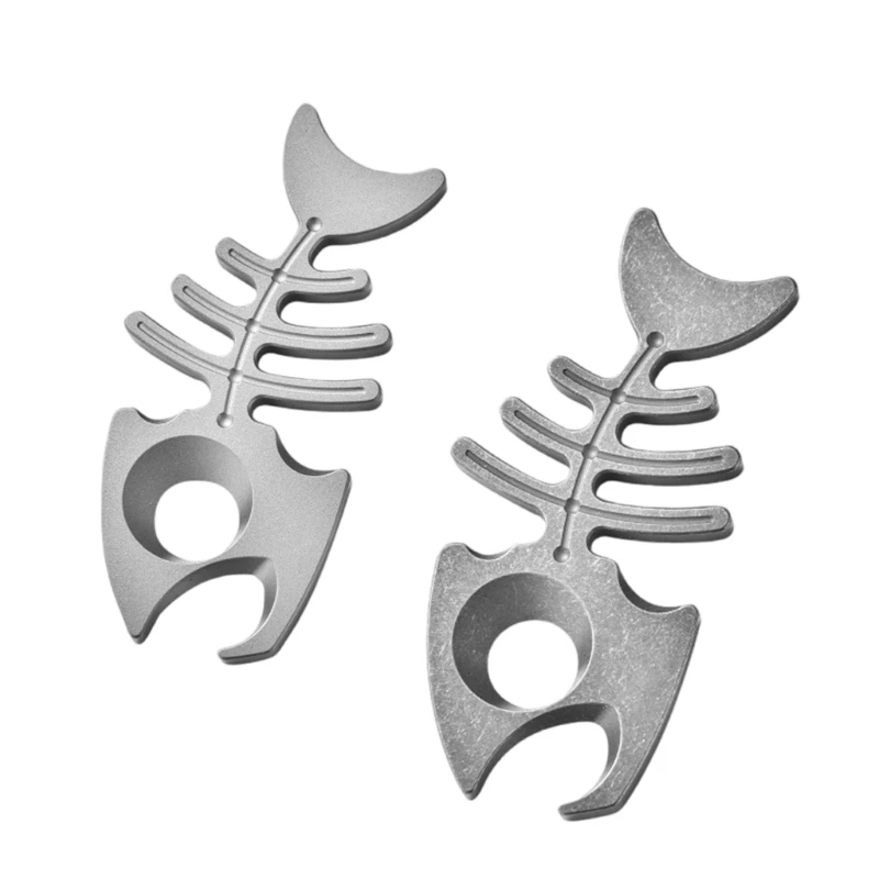 

1pc Fish Bone Shape Bottles Opener Titaniums Alloys Multifunctional Keychains for Hiking Essential Outdoor Gears