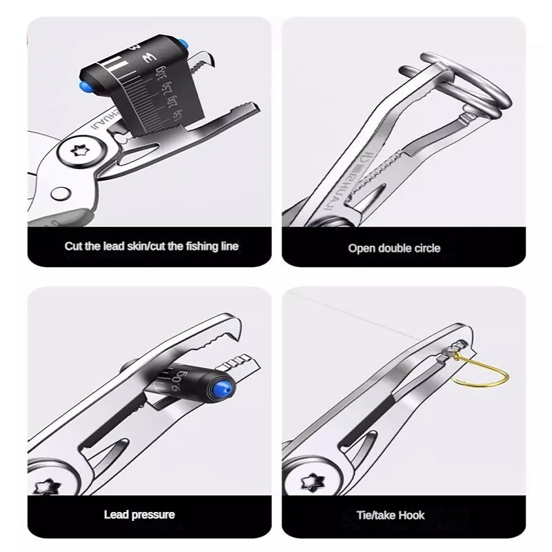 متعددة الوظائف منحني الفم الطريق الفرعية كماشة قطع خطوط فك خطاف الصيد فتح لفائف أدوات الصيد في الهواء الطلق ذو طيات