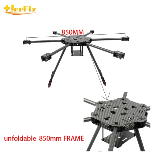 F850 전체 탄소 섬유 Hexacopter 프레임 키트 Pixhawk 항공 사진과 호환되는 접이식 850mm Hexa-Rotor 드론 프레임