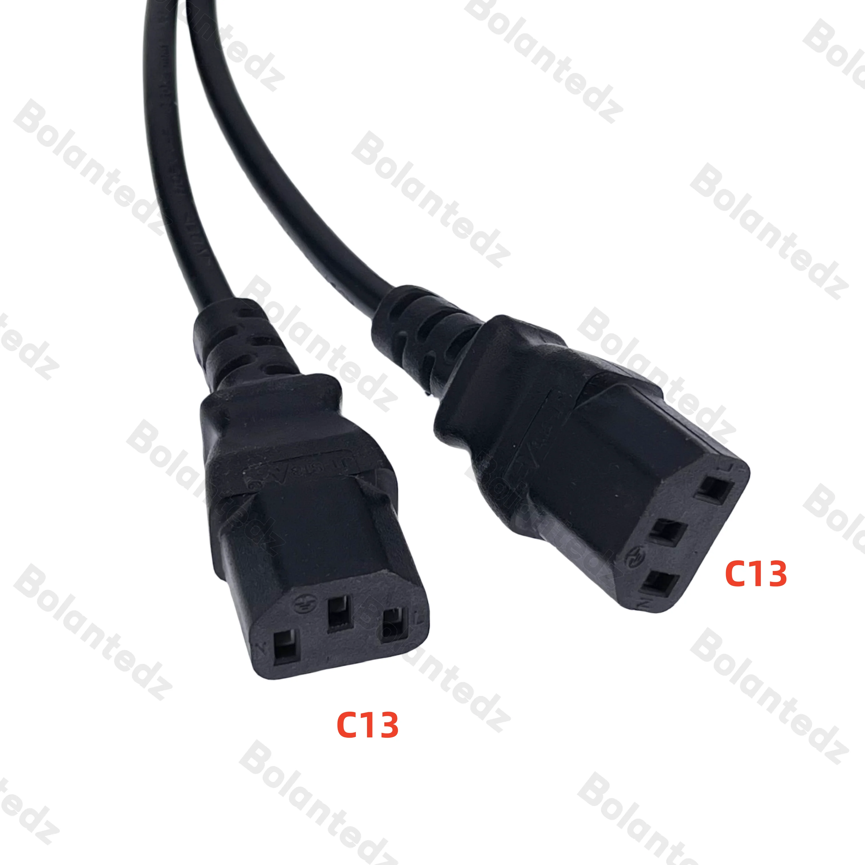 30CM Power Y Type Splitter Adapter Cable Single IEC 320 C14 Male to Dual C13 Female Short Cord for Computer host display