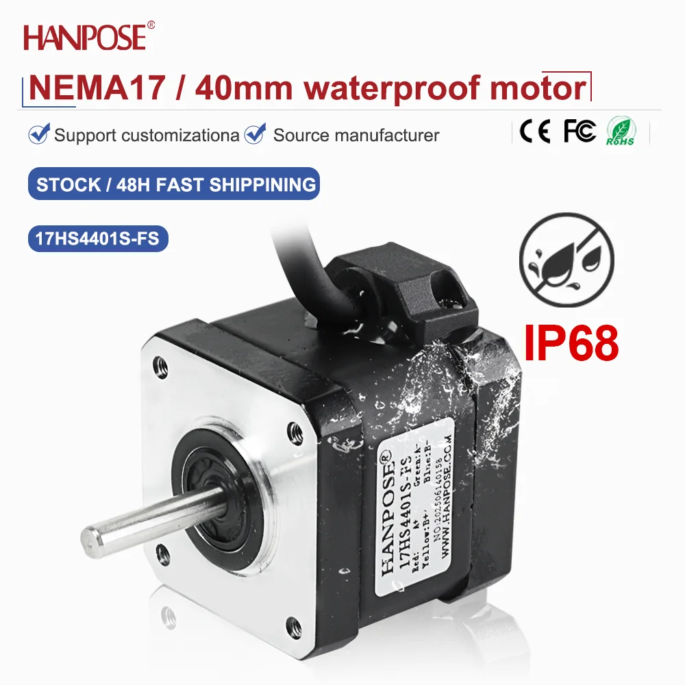 NEMA17 17HS4401S-FS Waterproof Stepper Motor 0.4N.m 1.5A 3D Printing Accessories Motor Manufacturer Direct Sales NEMA17