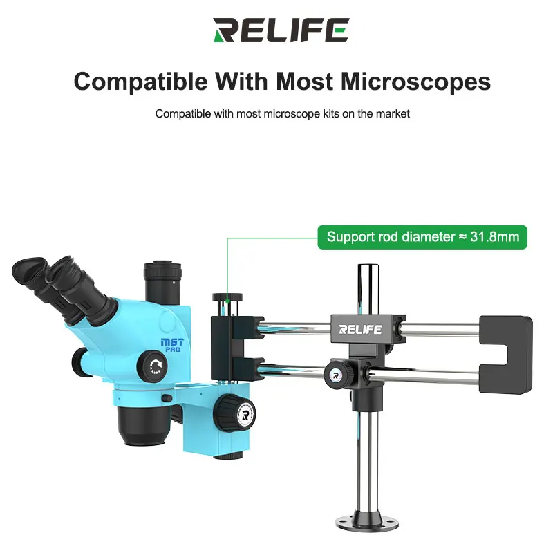 RELIFE MS2 Pro Double Bearing Double Bar Microscope Stand Free Adjustment for Repairing Microscope Support Rotation Stand Tools - Image 5