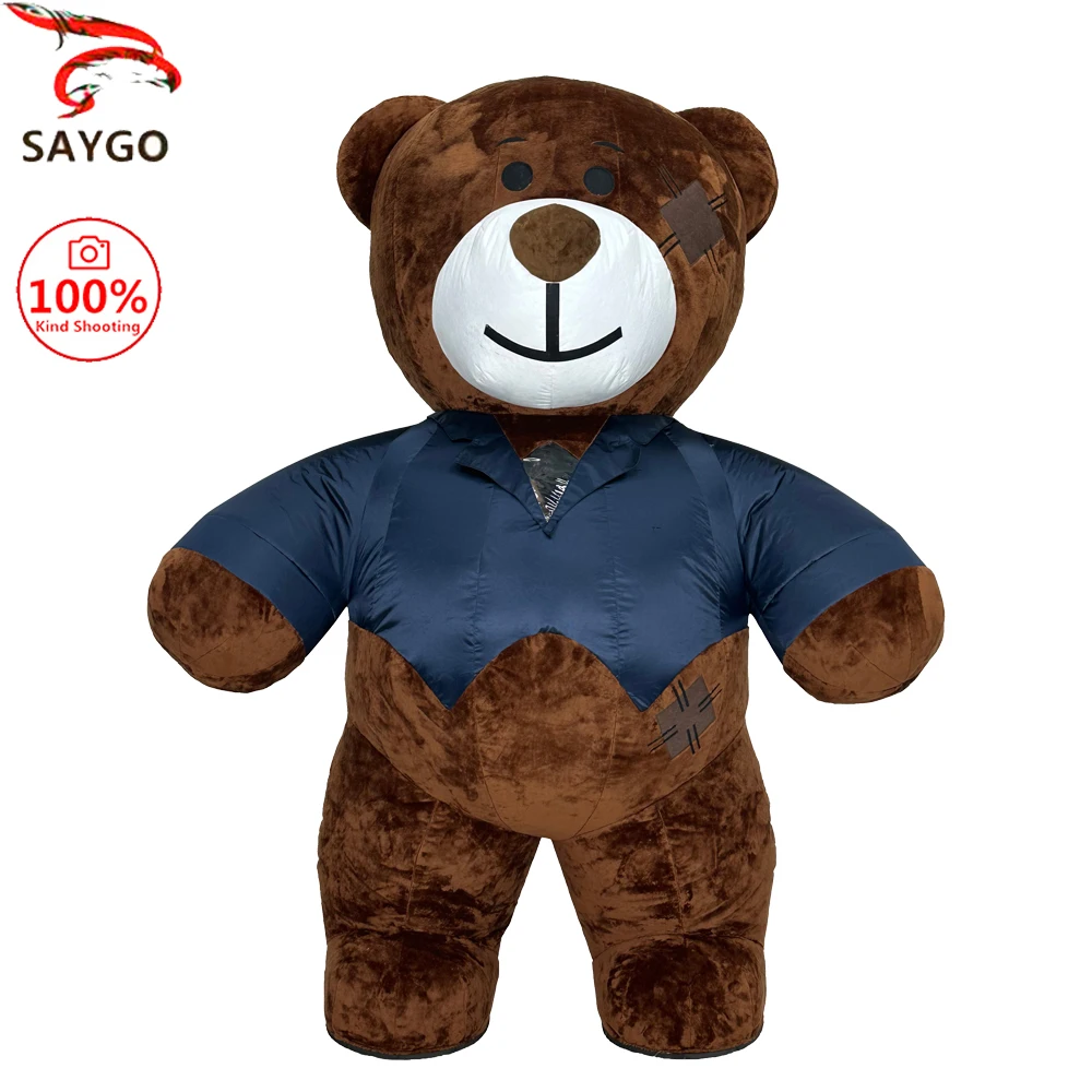 

SAYGO Inflatable Brown Swallowtail Bear Costume Adult Character Cosplay Halloween Ball Party Mascot Plush Costume