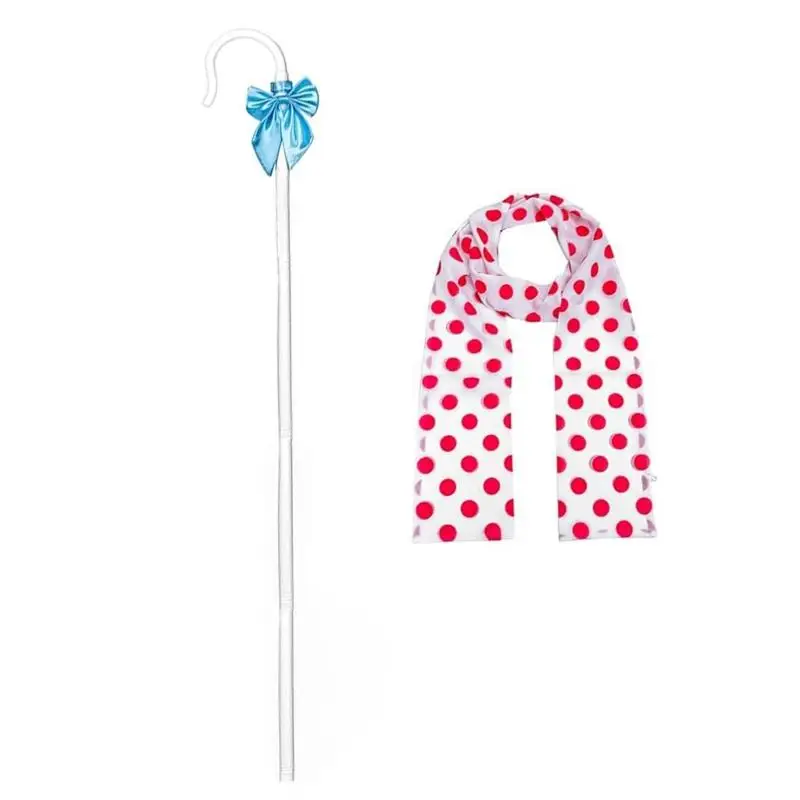 

Women Shepherd Staff Hook Scarf Halloween Cosplay Costumes Shepherdess Costume