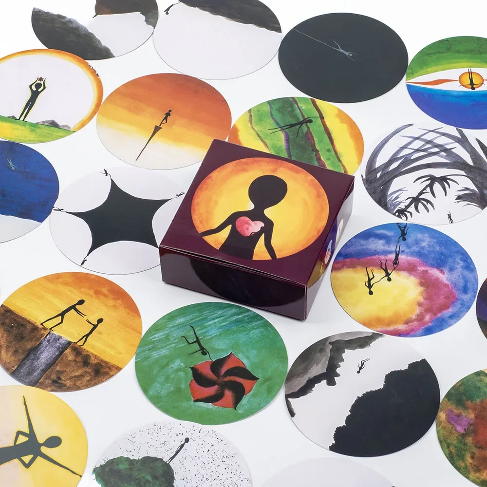 INUK 98 cartes Deck psychologie jeu de société pour les fêtes jeu de groupe de table 8.4x8.4CM améliore les compétences de précision et le social