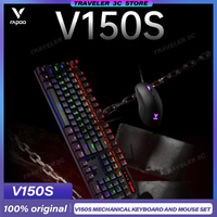 Rapoo V150s Mechanical Keyboard And Mouse Set Customized Full Gaming Keyboard Gaming Mouse Hot Swap Wired Multifunction Laptop