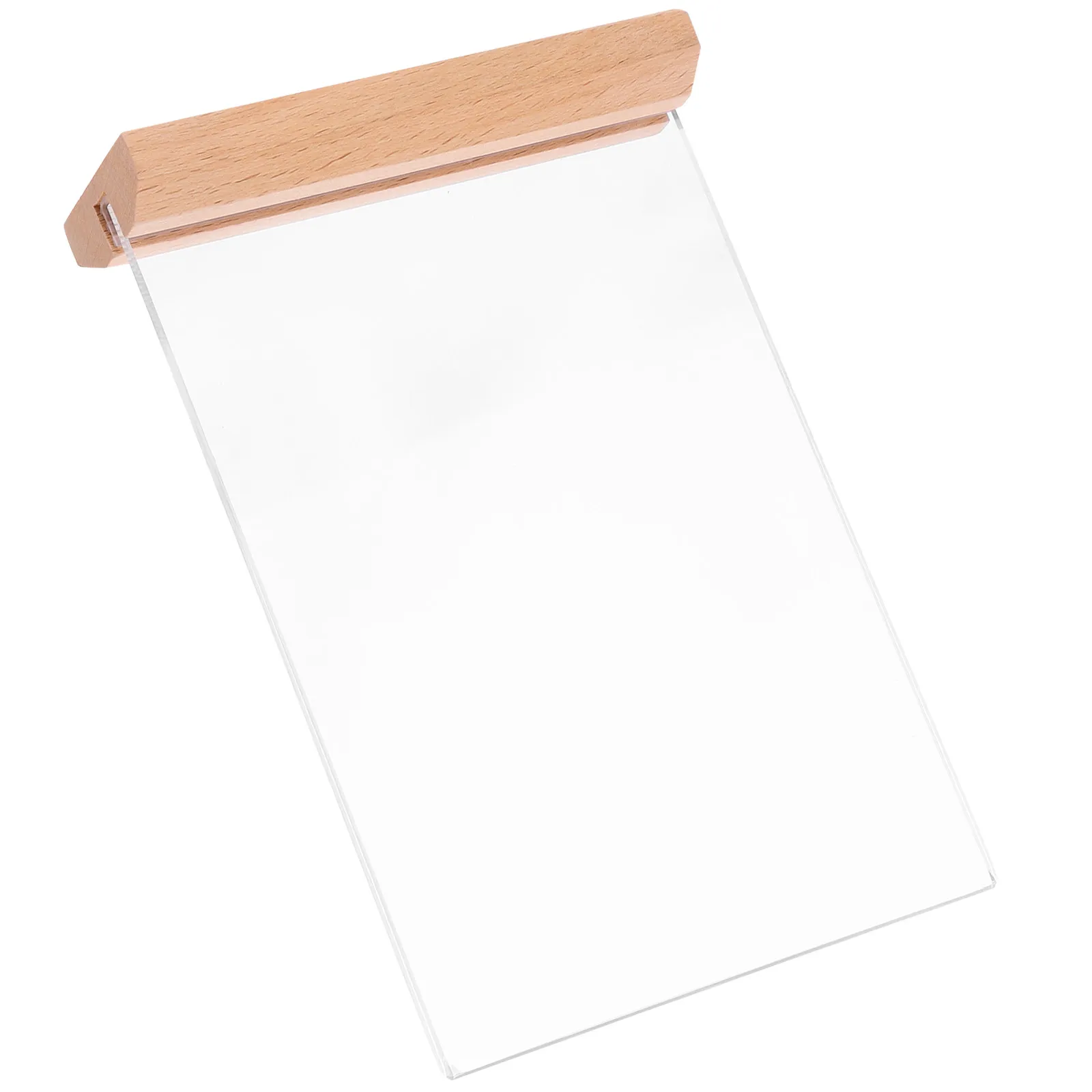 

Acrylic Sign Holder Wood Base Price Display Stand Stable Sign Holder Advertising Price Tag Supermarket Store Display