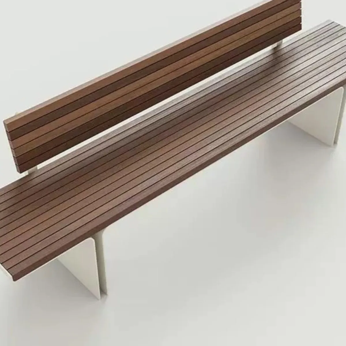 Town garden park outdoor plastic wood stainless steel bench bench combination can be fixed to the ground outdoor can be anti-cor