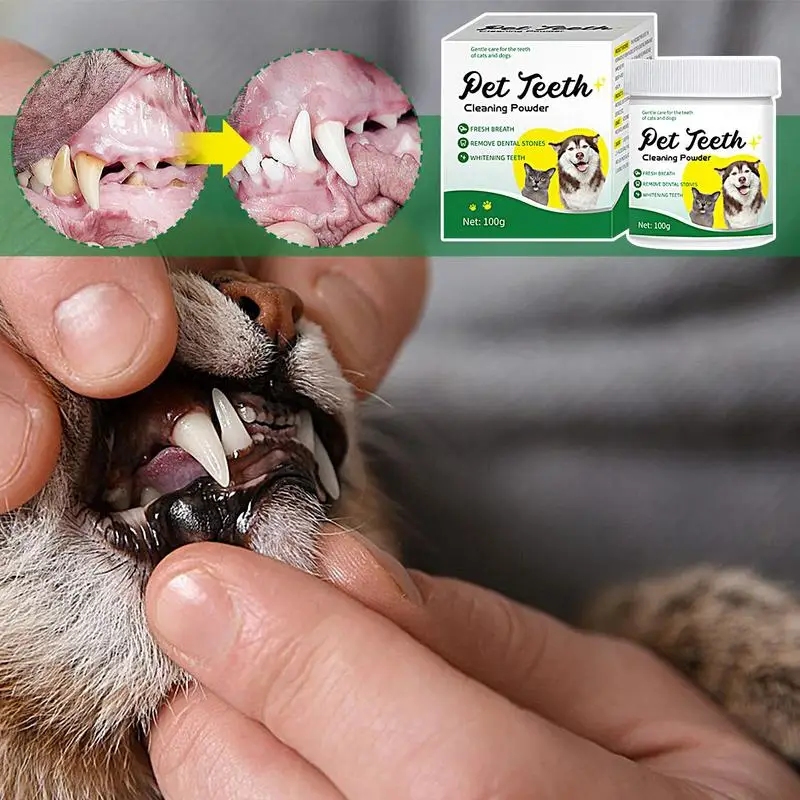 Pet Tooth Cleaning Powder Breath Off Powder Dog 100g Dog Care Dog Tooth Powder For Teeth Cleaning Made Easy Eliminate Targets &