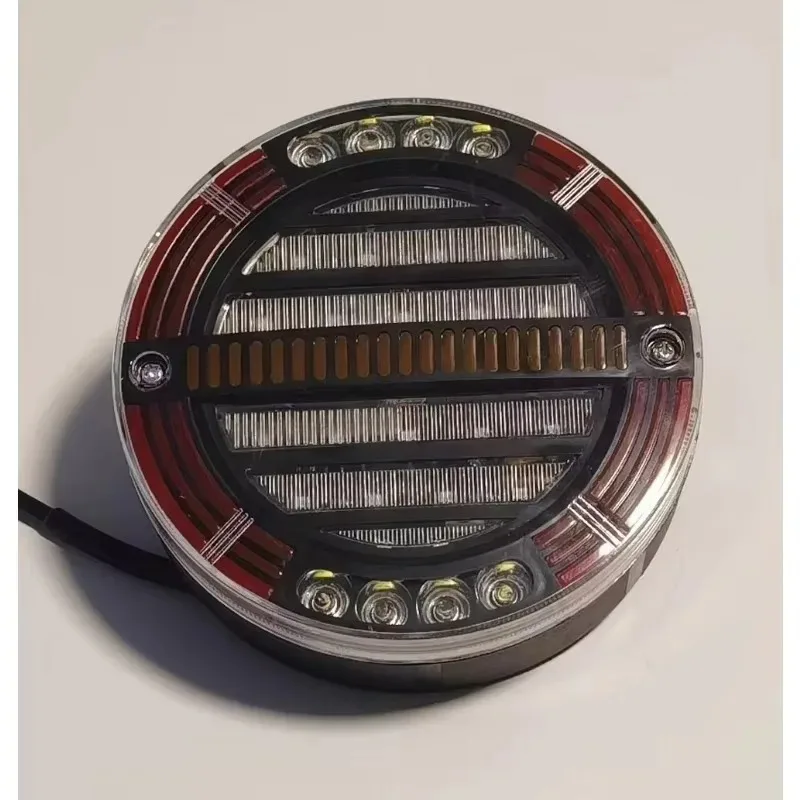 

Для грузовика, прицепа, фургона, грузовика, автофургона, автобус 4x4, пикап 12 В, 24 В, 5,5 дюйма, круглый светодиодный стоп-сигнал, задний фонарь, плавный указатель поворота, DRL