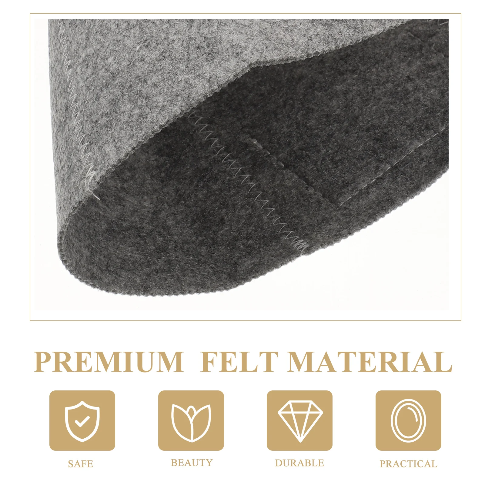 

2pcs Felt Bathing Sauna Cap For Women Shower Cap Reusable Spa Bathing Caps Sauna Hat Gray Color Bath Accessory