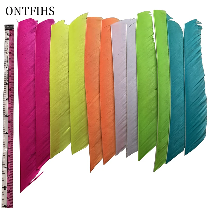 100 Pcs Archery Fletches Natural Tureky Feathers No Cut Arrow Fletching for Bow DIY Accessories