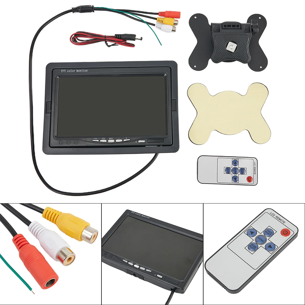 Высококачественный автомобильный монитор 350:1, 7 дюймов, черный цвет, TFT ЖК-дисплей PAL/NTSC, грузовик 800X600, аксессуары постоянного тока 12 В/24 В, наблюдение