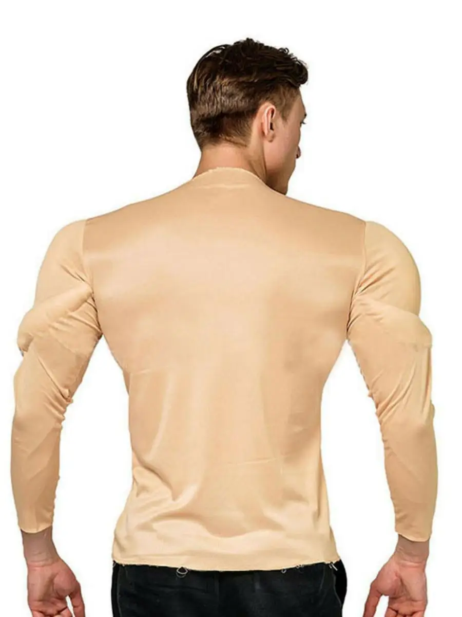 جديد الكبار العضلات رجل لوهوين دور اللعب وهمية البطن تي شيرت الاسمية زي مادة البوليستر موسم الربيع