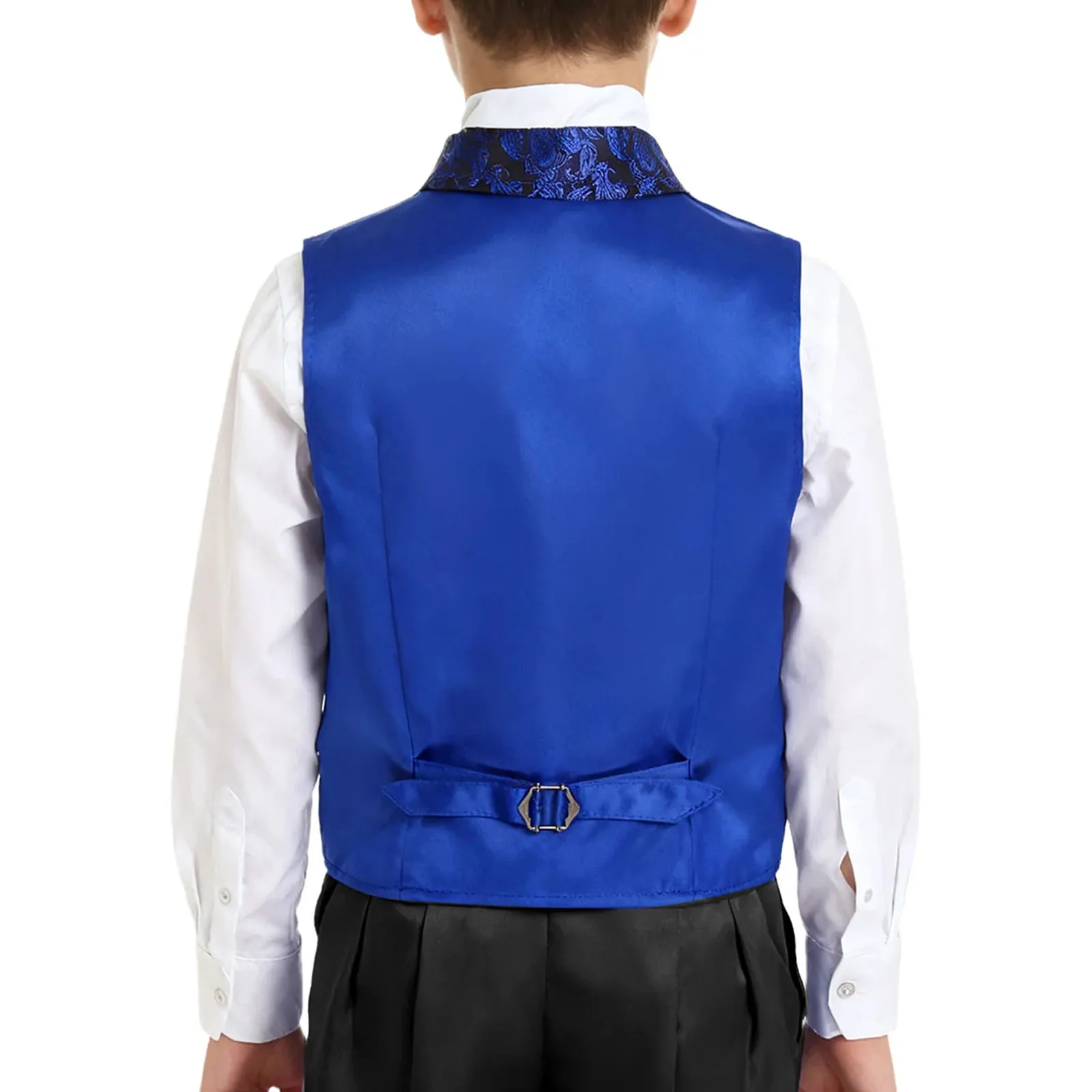 الأولاد بيزلي سترة دعوى الاطفال السادة فستان رسمي الجاكار زر أسفل صدرية لحفل الزفاف ملابس خارجية #2