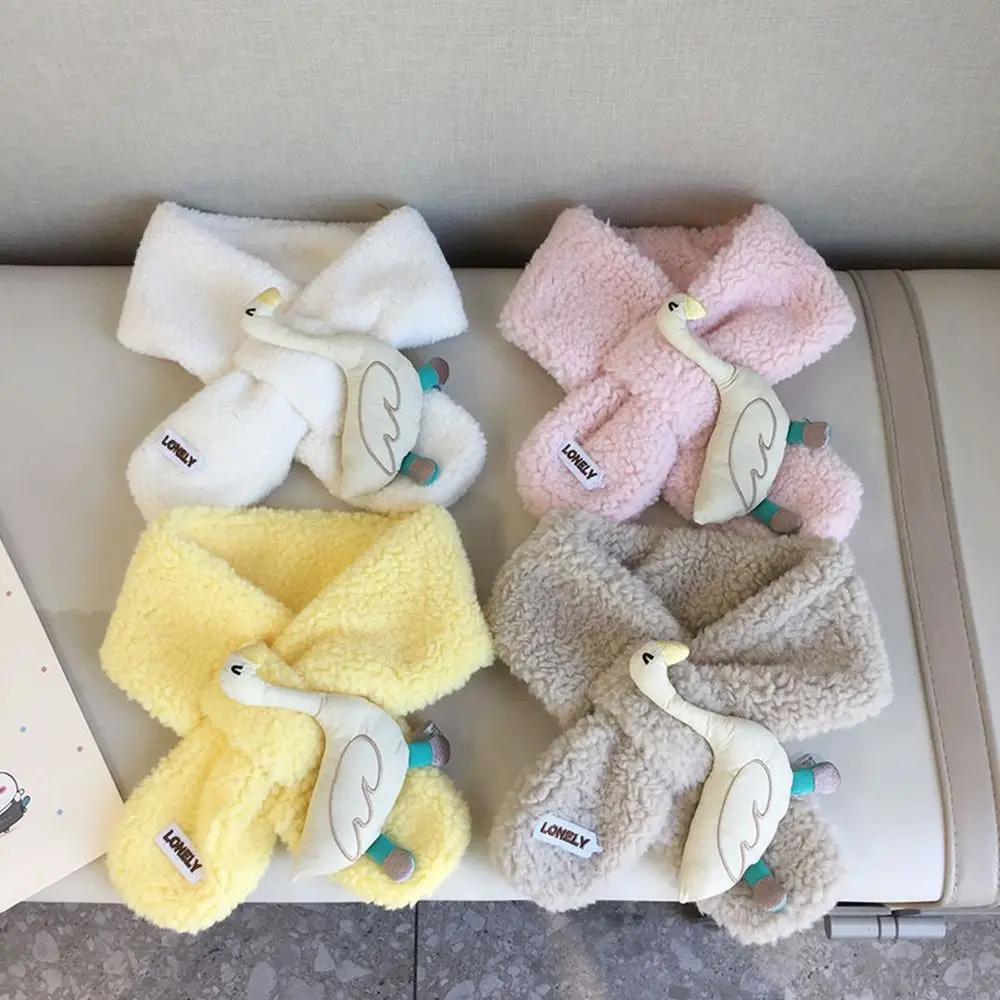 Moda quente crianças cachecol de inverno grosso pescoço mais quente macio bonito cordeiro velo cachecol bebê meninos meninas