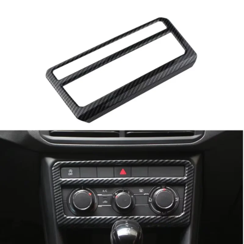 

Carbon Fiber Car Center Console AC Knob Panel Cover Sticker Trim for Volkswagen VW T-Cross Tcross 2019 - 2023 Accessories