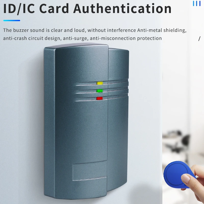 Anti-Metalen Afscherming, Outdoor Waterdichte Id/Ic Card Access Control Card Reader, Met Led Licht, wiegand 26/34 Switch Elkaar