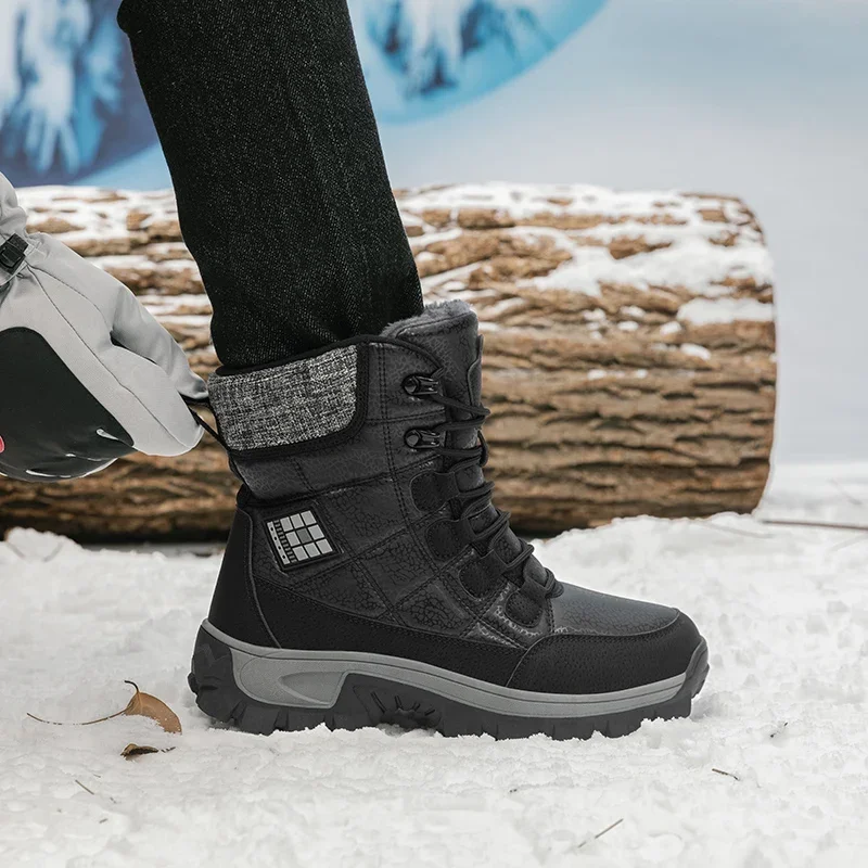 

Winter Snow Boots Women High Top Boots Outdoor Warm Plush Casual Ankle Boots Men Anti-slip Comfortable Hiking Shoes Women