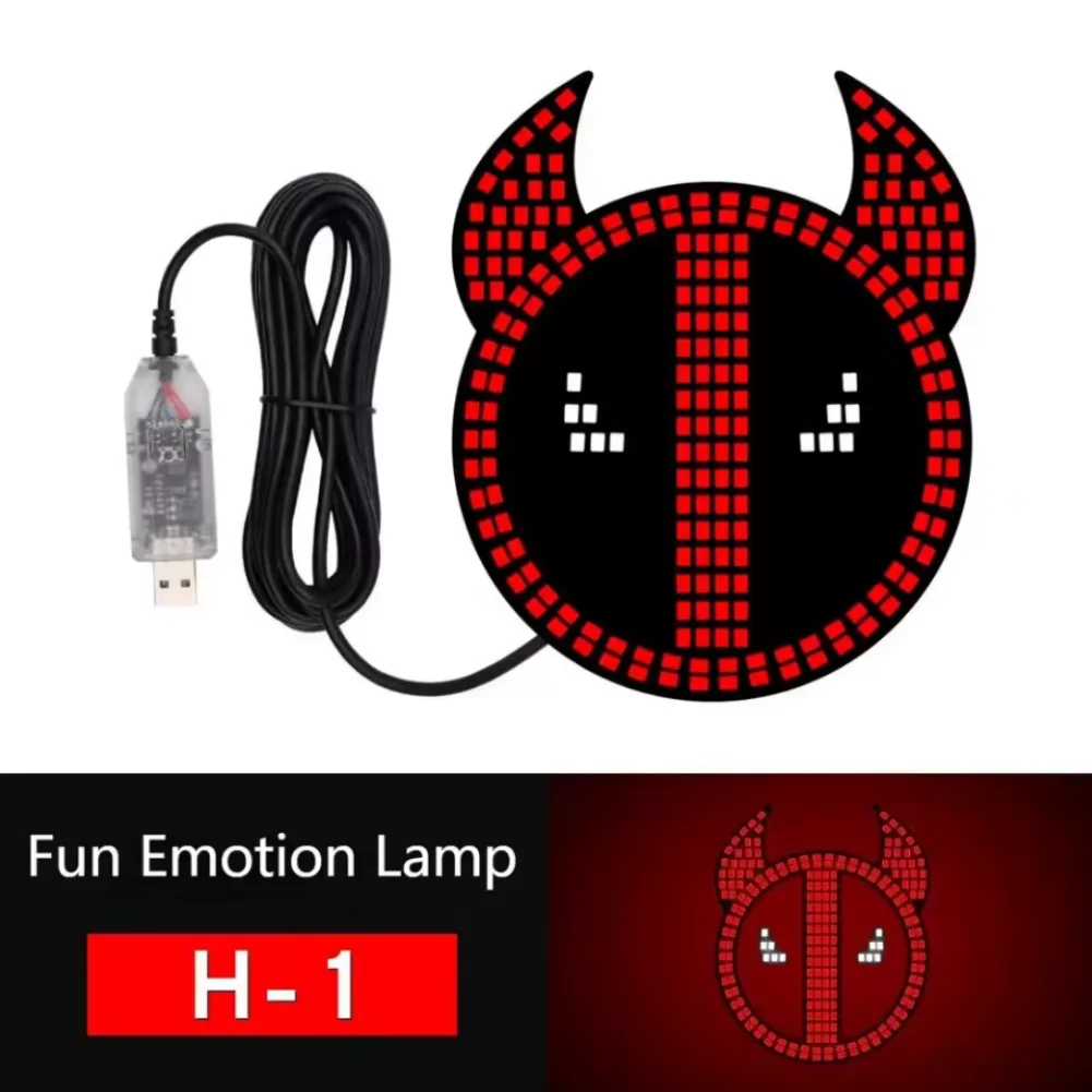 Car LED Devil Eye Decoration Light USB Atmosphere Lamp Multi Mode Fun Expression ABS Car Accessories Easy To Use High Quality