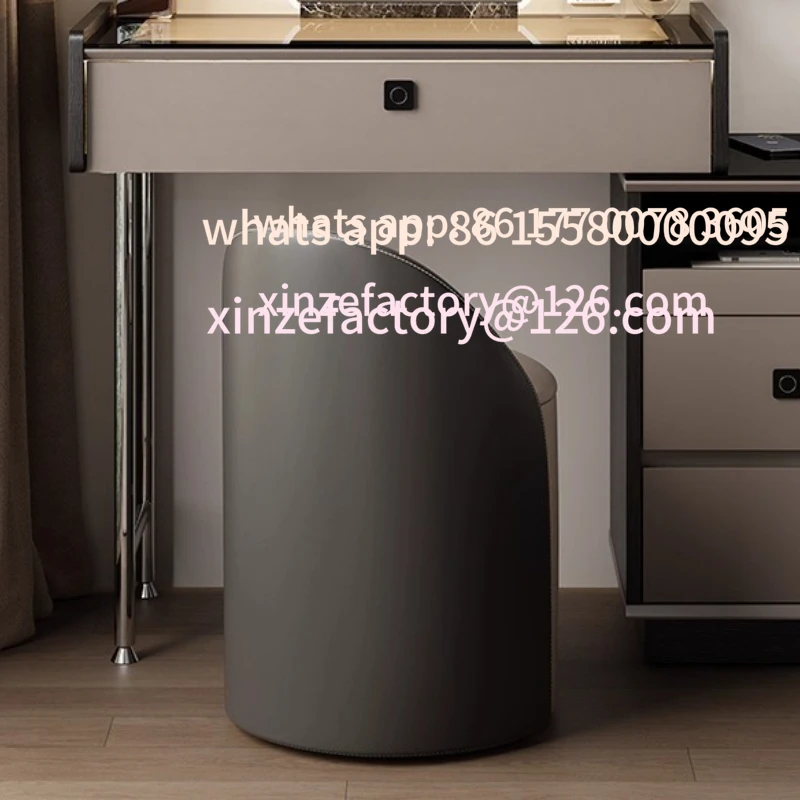 Meja Rias Mewah dengan Lampu yang Dapat Disesuaikan, Dilengkapi Kunci, Meja Rias Minimalis Italia dari Kayu Solid