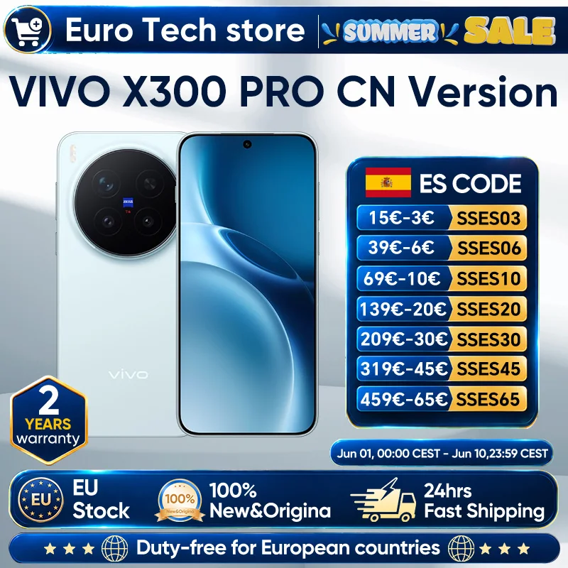 Teléfono Inteligente VIVO X300 Pro 5G con Dimensity 9500, Pantalla AMOLED de 6.78″, Batería de 6510mAh, Carga Rápida de 90W, Cámara Teleobjetivo ZEISS APO de 200MP, NFC, OTG