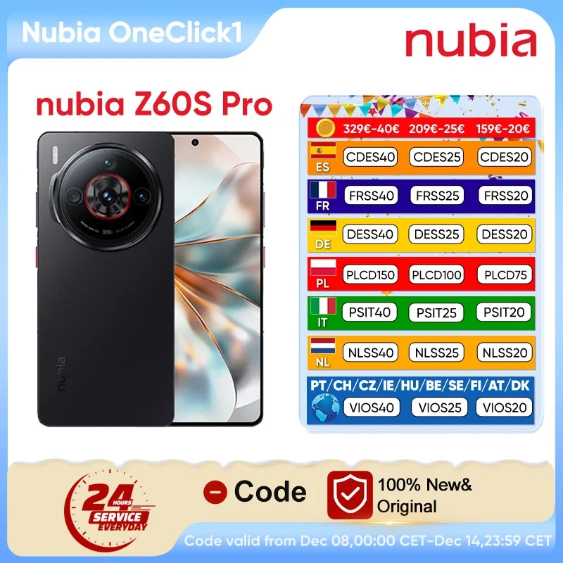 nubia Z60S Pro 5G Android Smartphone Snapdragon 8 Gen 2 6.78'' 120Hz OLED Screen 80W Fast Charging 50MP Camera Google